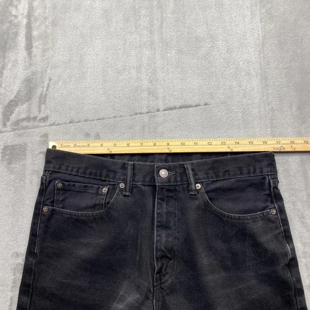Levis 505 Regular Fit Straight Leg Jeans Faded‎ Black Mens Sz 34 Fits 32